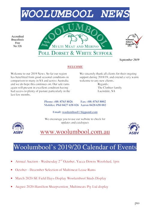 Woolumbool 2019 Newsletter
